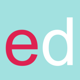 Logo, includes initials, e and d